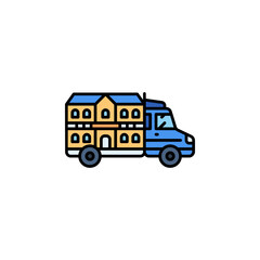 moving house vector icon. real estate icon filled line style. perfect use for logo, presentation, website, and more. modern icon design color line style