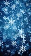 Fototapeta na wymiar blue winter background made of snowflakes flakes. New Year card. Christmas Eve.