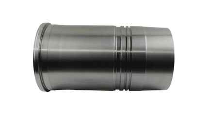 This is the CYLINDER LINER, part of a ship engine spare part with a transparent background