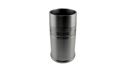 This is the CYLINDER LINER, part of a ship engine spare part with a transparent background
