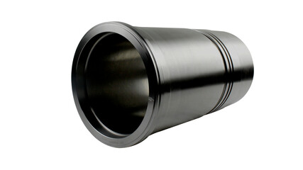 This is the CYLINDER LINER, part of a ship engine spare part with a transparent background
