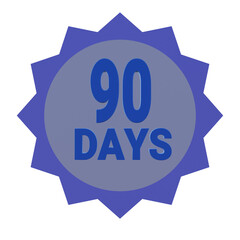 3 D illustration of 90days guarantee