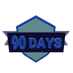 3 D illustration of 90days guarantee