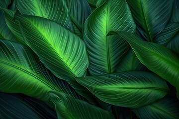 Nature's Canvas Abstract Green Leaf Texture Background