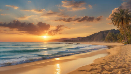 sunset on the beach