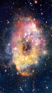 Space travel to nebula universe. Vertical design in 9:16 ratio. Smartphone and social media ready.