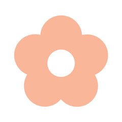 シンプルなお花のアイコン　パステルピンク