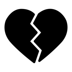 broken heart glyph icon