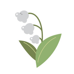 すずらんのイラスト　フラット