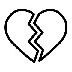broken heart line icon