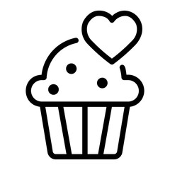 cupcake line icon