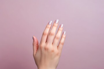 Close-Up of Female Hand on a Subtle Pastel Background
