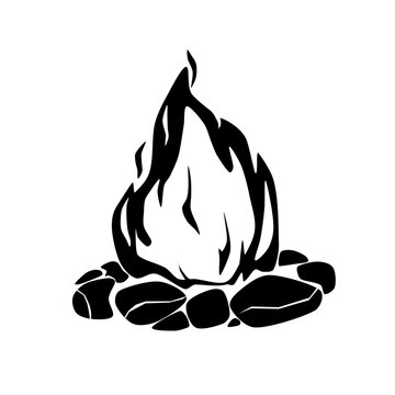 recommend clip art: Campfire Vector Silhouette - Illustration Black  Design Icon Logo