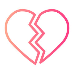 broken heart gradient icon