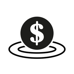 Dollar coin area icon. Vector illustration. EPS10.