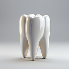 Image for advertising, Single tooth, white, solid background, matte texture, reduced reflection