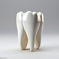Image for advertising, Single tooth, white, solid background, matte texture, reduced reflection