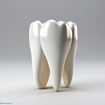 Image for advertising, Single tooth, white, solid background, matte texture, reduced reflection