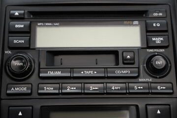 View of automotive head unit in car