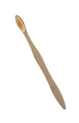 One bamboo toothbrush on white background. Eco friendly product
