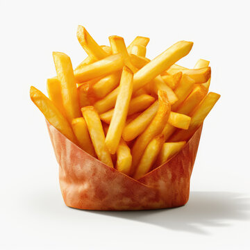 Advertising image, French Fries. Isolated on Transparent Background