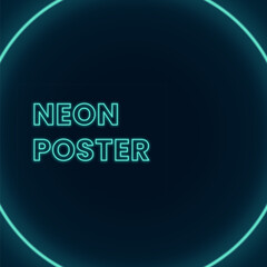 Neon poster, rgb round tube light bulb editable, design template 