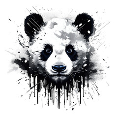Creative illustration Panda face AI Generative