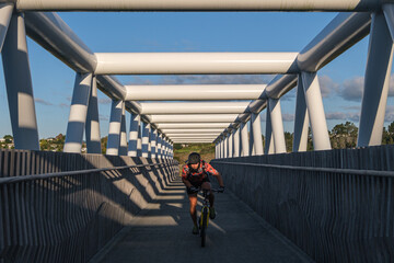 Bike ride on bridge