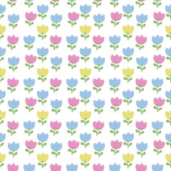 seamless pattern with flowers colorful on a white background