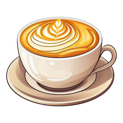 Cappuccino coffee transparent background 