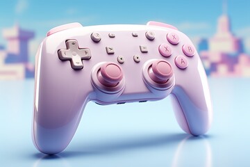 VR game controller, promoting interactive gaming in gentle pastel tones, Generative AI
