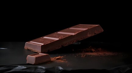 Chocolate bar, Fancy fine dark chocolates piece and cocoa powder sweet dessert