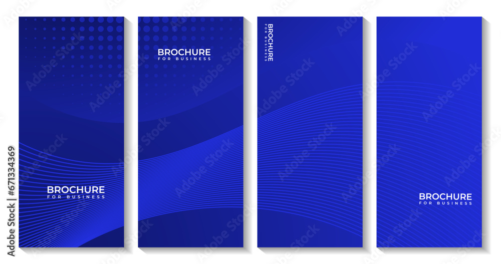 Aufkleber set of brochures with abstract creative blue curve background