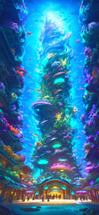 Obraz na płótnie Canvas Underwater metropolis