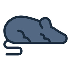 Rat colorful filled line icon