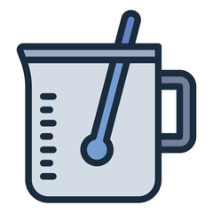 Beaker colorful filled line icon