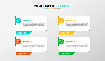 Business infographic template with 4 options, Infographics Template.
