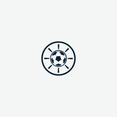 Junior Football Logo Vector.Junior soccer player silhouette vector image