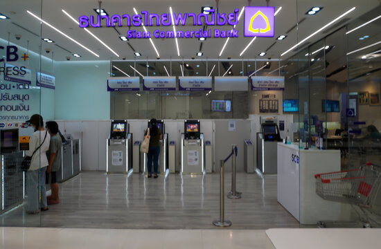 Bangkok, Thailand, 4 November 2023, Siam Commercial Bank logo Sold throughout Thailand The legendary SCB brand is famous throughout Thailand.                            