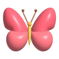 3D rendering butterfly insect icon