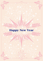 Vector illustration of Happy New year  cards with New Year tree, reindeers, snowflakes, floral frames and backgrounds design. Modern universal artistic templates. social media,party,hotel,count down.