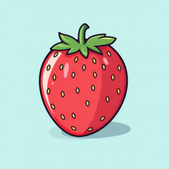 Obraz premium Cartoon strawberry fruit illustration 