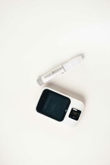 Glucometer isolate on white background. Blood glucose meter. Diabetes.