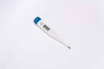 Digital Thermometer instrument for measuring temperature isolated on white background with clipping path.