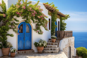 Fototapeta na wymiar A dwelling with a Mediterranean style architecture