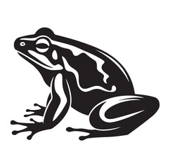 Frog Silhouette Vector Illustration.