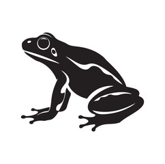 Frog Silhouette Vector Illustration.