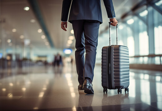Businessman waiting to board flight at airport