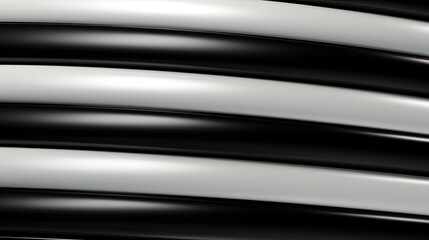 Jet Black and Silver Striped Line Repeating Pattern