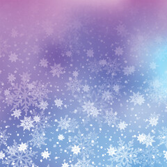 Christmas, Snowy background with falling snow, snowflakes, snowdrift for winter and new year holidays. Vector